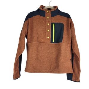 Prana 1/4 snap fleece terracotta with Neon Highlights